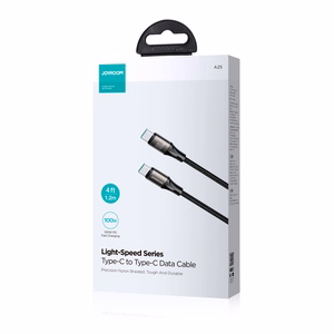 Joyroom Light-Speed Series S-A25 USB-C / USB-C kaapeli 100W 1,2 m - musta