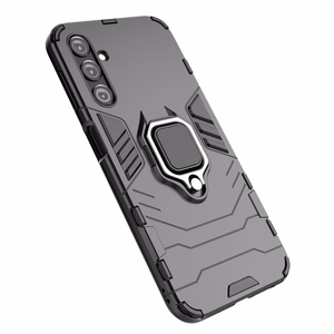 Ring Armor panssari Suojakuori Samsung Galaxy A24 4G:lle Magneettinen pidike sormusrengas musta