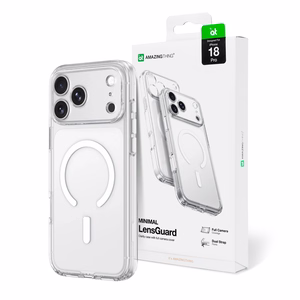 AmazingThing Minimal Mag Lens suojakuori mallille iPhone 18 Pro, kameransuojuksella ja hihnakiinnikkeellä, MagSafe-yhteensopiva – väri: läpinäkyvä