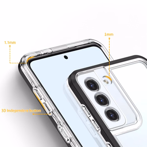 Clear 3in1 suojakuori Samsung Galaxy S23:lle silikoninen kuori kehyksellä musta