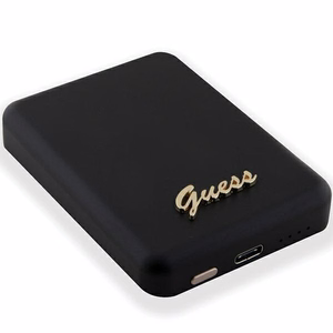 Guess MagSafe Metal Script Logo induktiovirtapankki 5W 3000mAh - musta