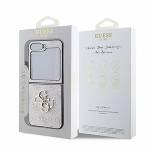 Guess Leather 4G Metal Logo Case for Samsung Galaxy Z Flip 6 - Pink