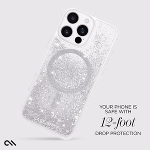 Case-Mate Waterfall MagSafe suojakuori iPhone 16 Pro Max -laitteelle, hopeanvärinen