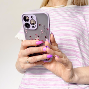 Design Kotelo iPhone 12 Pro Max kukka vaaleanpunainen