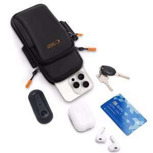 Tech-Protect M7 Universal Sport Armband Suojakuori - Musta ja Oranssi