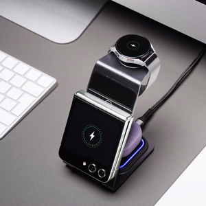 Forcell F-ENERGY Simply Charge 3in1 alumiini Apple Watch ja Samsung Watch -yhteensopiva harmaa