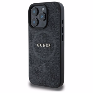 GUESS PU 4G Ring Classic Logo MagSafe Suojakuori GUHMP16XG4GFRK iPhone 16 Pro Max:lle - Musta