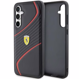 Ferrari Twist Metal Logo suojakuori Samsung Galaxy S23 FE:lle - musta