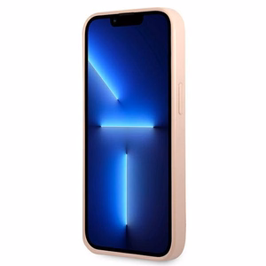Guess GUHCP13SPSATLP iPhone 13 mini 5.4" vaaleanpunainen/vaaleanpunainen kova kotelo SaffianoTriangle Logo