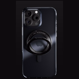 Uniq Swivix 360 Pyörivä Jalusta Suojakuori iPhone 16 Pro:lle - Musta