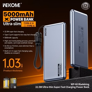Power Bank WK Design "WP-60" Blue 5000mAh (22.5W)