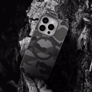 Suojakuori iPhone 16 PLUS:lle Forcell F-Protect Levels Dual Layer 4D MagSafe-yhteensopiva Military Drop-Test black camo