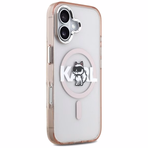 KARL LAGERFELD suojakuori iPhone 17 MagSafe-yhteensopiva (IML Choupette -luonnoslogolla) - pinkki
