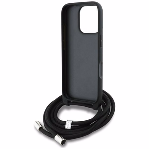 Karl Lagerfeld Suojakuori iPhone 16 Pro:lle KLHCP16LPGGRMPCK MagSafe-yhteensopiva (CRSSBY Grained PU W/ Pattern & Logo) - Musta