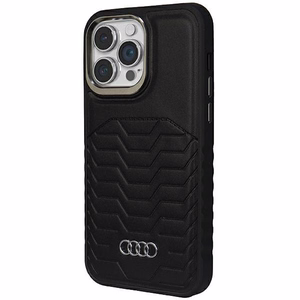 Audi Tekonahkainen Suojakuori MagSafella iPhone 14 Pro:lle - musta