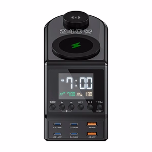 Blitzwolf BW-FW10 herätyskello laturilla 2xUSB-A, 4xUSB-C, 240W