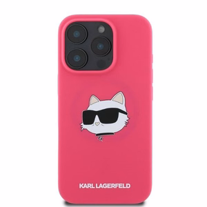 KARL LAGERFELD Silikoninen Choupette Head Print MagSafe Suojakuori KLHMP16XSCHPPLF iPhone 16 Pro Max:lle - Fuksia