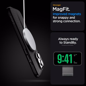 Spigen Liquid Air T MagSafe Suojakuori iPhone 16 Pro Max:lle - matta musta