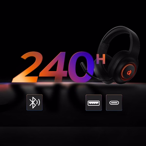 QCY Heroad V200 Tri-Mode Gaming-Kuulokkeet 7.1 Äänellä, 240h Akulla ja Irrotettavalla Mikrofonilla - Musta