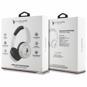 US Polo Bluetooth Kuulokkeet DH Color Logo - valkoinen