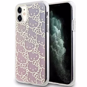 Hello Kitty IML Gradient Electrop Crowded Kitty Head suojakuori iPhone 11 / Xr:lle - vaaleanpunainen