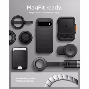Spigen Liquid Air Mag MagSafe -suojakuori Google Pixel 11 -mallille, mattamusta