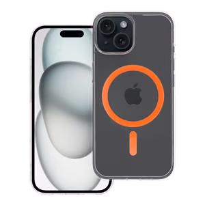 Suojakuori iPhone 15:lle Drop Glue Colorful Ring Mag Cover MagSafe-yhteensopiva oranssi
