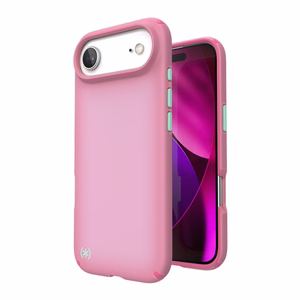 Speck Presidio Lux MagSafe suojakuori iPhone Air -laitteelle, Ibis Pink / Dark Ibis / Kanom Green -värinen