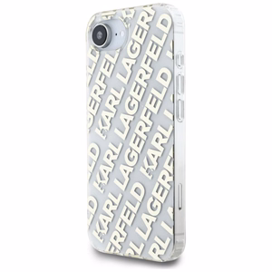 Karl Lagerfeld IML Repeat Logo Alkuperäinen Pussi iPhone 17e/16e:lle - Kultainen