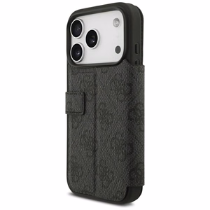 Guess Book 4G Metal Logo -lompakkokotelo iPhone 18 Pro / 17 Pro -malleille, musta