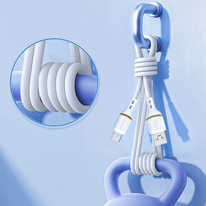 Dudao L25T USB-A - USB-C Silikoninen Kaapeli 5A 1m - Valkoinen