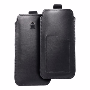 ROYAL - Nahkainen yleisvyöpussi / musta - Koko 2XL+korkea - Samsung S21 Ultra / Huawei P Smart 2021 / Xiaomi Redmi 12 / Oppo A98 5G