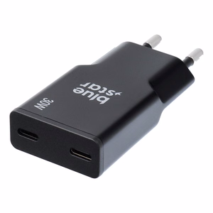 Blue Star Slim GaN TFK-SC-30WCC 30W 2x USB-C QC 4.0 / PD 3A -laturi, musta