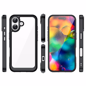 Outer Space iPhone 17 Suojakuori - Musta Läpinäkyvä