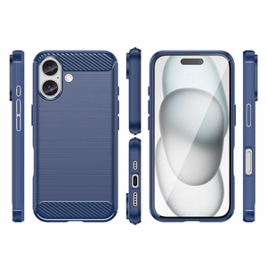 Carbon Case Silikoninen Suojakuori iPhone 16:lle - Sininen