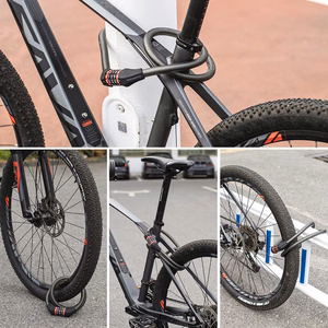 Rockbros RKS507 polkupyörän lukko 5-numeroisella koodilla, teräsvaijerilla, 180 cm - musta