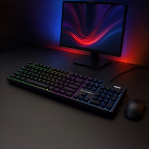 Wozinsky WKG-200 RGB-kalvopelinäppäimistö vierityspyörällä - musta