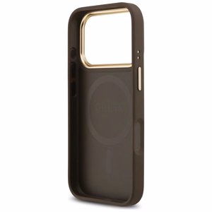 GUESS Suojakuori IPHONE 17 Pro MagSafe GUHMP17LP4GRMDEW (PU W/ 4G Strass Logo) ruskea