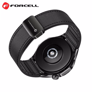 Hihna Samsung Galaxy Watch:lle Forcell F-Design FS20 magneettinen ekologinen nahka 20 mm musta