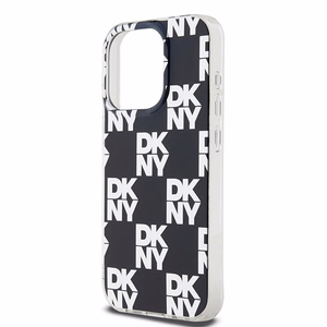 DKNY IML Ruudullinen Mono-kuvio Suojakuori iPhone 15 Pro Max:lle - musta