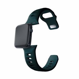 3mk-silikoniranneke Apple Watchille, 38/40/41/42 mm, Evergreen, pieni koko