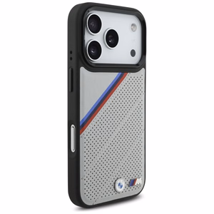 BMW M Tricolor Metal Logo MagSafe Suojakuori iPhone 17 Pro:lle - Harmaa