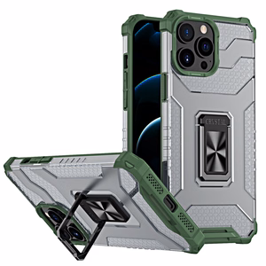 Crystal Ring Case Kickstand Kova Rugged Cover iPhone 13 Pro Max vihreä