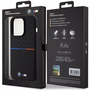 BMW M Silikoninen Pattern MagSafe Suojakuori iPhone 15 Pro:lle - musta