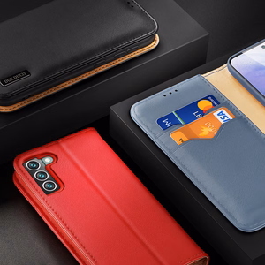 Dux Ducis Hivo Nahka Flip Cover Aitoa nahkaa Lompakko korteille ja asiakirjoille Samsung Galaxy S22 + (S22 Plus) Sininen