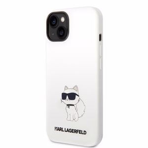 Karl Lagerfeld Silicone Choupette suojakuori iPhone 14 Plus:lle - valkoinen