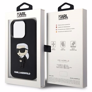 Karl Lagerfeld KLHCP14L3DRKINK iPhone 14 Pro 6.1 musta/musta suojakuori Rubber Ikonik 3D