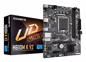 Emolevy GIGABYTE Intel H610, LGA1700, Micro-ATX, DDR5-muisti, 2 muistipaikkaa, 1xPCI-Express 3.0 1x, 1xPCI-Express 4.0 16x, 1xM.2, 1xHDMI, 1xDisplayPort, 4xUSB 2.0, 2xUSB 3.2, 1xPS/2, 1xRJ45, 3xAudioportti, H610MKV2
