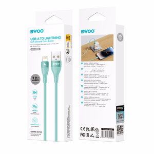 BWOO kaapeli USB - Lightning 1m 3A Minimalistinen silikoni valkoinen X280L