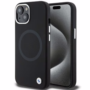 BMW Signature Liquid Silikoninen MagSafe Suojakuori iPhone 15:lle - musta